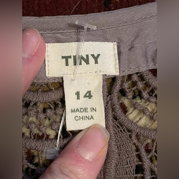 TINY taupe brown gray sleeveless mid calf midi dress 14 large l - Picture 3 of 6